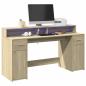 Preview: ARDEBO.de - LED-Schreibtisch Sonoma-Eiche 160x55x91 cm Holzwerkstoff