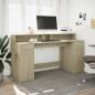 Preview: LED-Schreibtisch Sonoma-Eiche 160x55x91 cm Holzwerkstoff