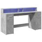 Preview: LED-Schreibtisch Betongrau 160x55x91 cm Holzwerkstoff