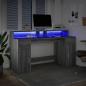 Preview: LED-Schreibtisch Grau Sonoma 160x55x91 cm Holzwerkstoff