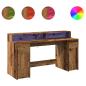 Preview: LED-Schreibtisch Altholz-Optik 160x55x91 cm Holzwerkstoff