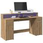 Preview: ARDEBO.de - LED-Schreibtisch Artisan-Eiche 160x55x91 Holzwerkstoff