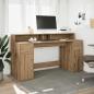 Preview: LED-Schreibtisch Artisan-Eiche 160x55x91 Holzwerkstoff
