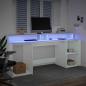 Preview: LED-Schreibtisch Weiß 200x55x91 cm Holzwerkstoff
