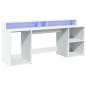 Preview: LED-Schreibtisch Weiß 200x55x91 cm Holzwerkstoff