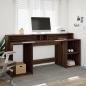 Preview: LED-Schreibtisch Braun Eichen-Optik 200x55x91 Holzwerkstoff