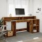 Preview: LED-Schreibtisch Altholz-Optik 200x55x91 cm Holzwerkstoff