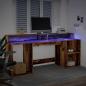 Preview: LED-Schreibtisch Altholz-Optik 200x55x91 cm Holzwerkstoff
