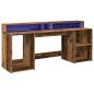 Preview: LED-Schreibtisch Altholz-Optik 200x55x91 cm Holzwerkstoff