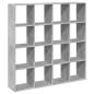 Preview: Bücherregal Betongrau 137,5x29x137,5 cm Holzwerkstoff