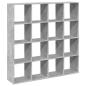 Preview: Bücherregal Betongrau 137,5x29x137,5 cm Holzwerkstoff