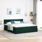 Preview: Ottoman-Bett mit Matratzen Dunkelgrün 160x200 cm Samt