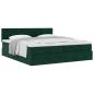Preview: Ottoman-Bett mit Matratzen Dunkelgrün 160x200 cm Samt