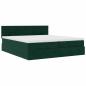 Preview: Ottoman-Bett mit Matratzen Dunkelgrün 160x200 cm Samt