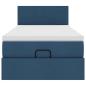 Preview: Ottoman-Bett mit Matratze & LEDs Blau 90x190 cm Stoff