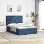 Preview: Ottoman-Bett mit Matratze Blau 140x200 cm Stoff