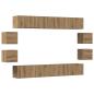 Preview: 8-tlg. TV-Schrank-Set Wandmontage Artisan-Eiche Holzwerkstoff