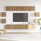 Preview: 8-tlg. TV-Schrank-Set Wandmontage Artisan-Eiche Holzwerkstoff