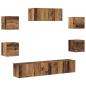 Preview: 5-teiliges TV-Schrank-Set Wandmontage aus altem Holz