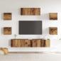 Preview: 5-teiliges TV-Schrank-Set Wandmontage aus altem Holz