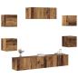 Preview: 5-teiliges TV-Schrank-Set Wandmontage aus altem Holz