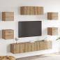 Preview: ARDEBO.de - 7-teiliges TV-Schrank-Set Wandmontage Artisan Eiche