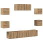 Preview: 7-teiliges TV-Schrank-Set Wandmontage Artisan Eiche