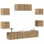 Preview: 7-teiliges TV-Schrank-Set Wandmontage Artisan Eiche