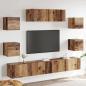 Preview: ARDEBO.de - 7-tlg. TV-Schrank-Set Wandmontage Altholz-Optik Holzwerkstoff
