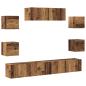 Preview: 7-tlg. TV-Schrank-Set Wandmontage Altholz-Optik Holzwerkstoff