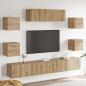Preview: ARDEBO.de - 7-tlg. TV-Schrank-Set Wandmontage Artisan-Eiche Holzwerkstoff