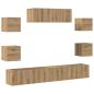 Preview: 7-tlg. TV-Schrank-Set Wandmontage Artisan-Eiche Holzwerkstoff