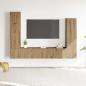 Preview: ARDEBO.de - 4-tlg. TV-Schrank-Set Wandmontage Artisan-Eiche Holzwerkstoff