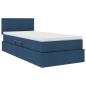 Preview: Aufbewahrungsbett mit Matratze Blau 90 x 200 cm Samt