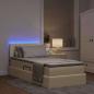 Preview: LED-Speicherbett mit Matratze Creme 90 x 200 cm Stoff