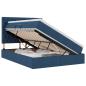 Preview: LED-Speicherbett mit Matratze Blau 140 x 200 cm Stoff