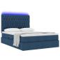 Preview: LED-Speicherbett mit Matratze Blau 140 x 200 cm Stoff