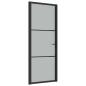 Preview: Innentür 83x201,5 cm Schwarz Mattglas und Aluminium