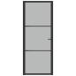 Preview: Innentür 83x201,5 cm Schwarz Mattglas und Aluminium
