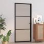 Preview: ARDEBO.de - Innentür 93x201,5 cm Schwarz Mattglas und Aluminium