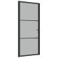 Preview: Innentür 93x201,5 cm Schwarz Mattglas und Aluminium