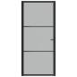 Preview: Innentür 93x201,5 cm Schwarz Mattglas und Aluminium