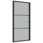 Preview: Innentür 102,5x201,5 cm Schwarz Mattglas und Aluminium