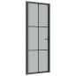 Preview: Innentür 76x201,5 cm Schwarz Mattglas und Aluminium