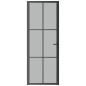 Preview: Innentür 76x201,5 cm Schwarz Mattglas und Aluminium