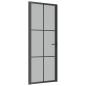 Preview: Innentür 83x201,5 cm Schwarz Mattglas und Aluminium