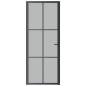Preview: Innentür 83x201,5 cm Schwarz Mattglas und Aluminium