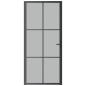 Preview: Innentür 93x201,5 cm Schwarz Mattglas und Aluminium