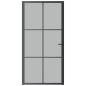 Preview: Innentür 102,5x201,5 cm Schwarz Mattglas und Aluminium