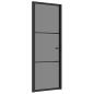 Preview: Innentür 76x201,5 cm Schwarz ESG-Glas und Aluminium